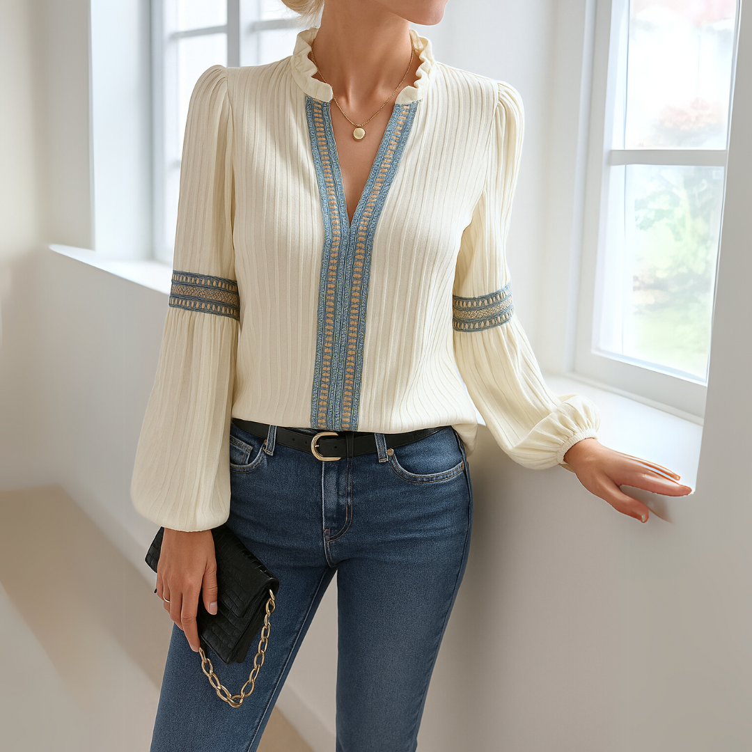 Lace V-Neck Blouse