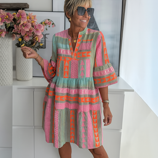 Embroidered Mini Summer Dress