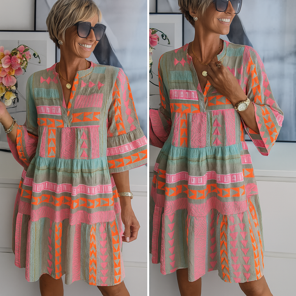 Embroidered Mini Summer Dress