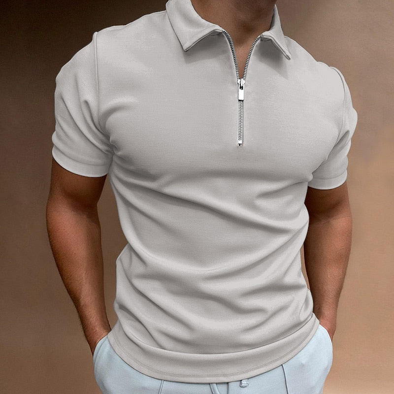 Zip-Up Polo Shirt