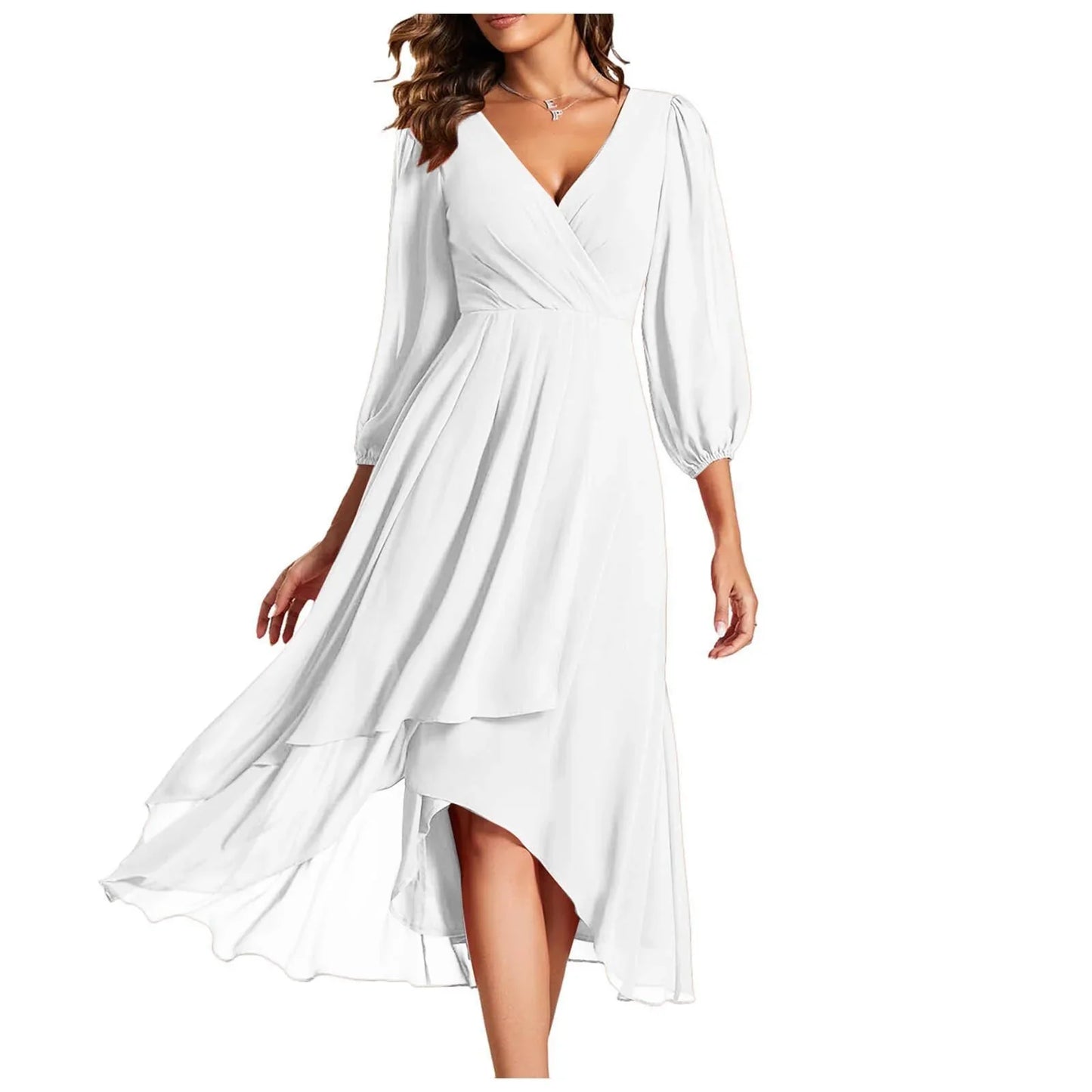 Luxe Regina™ – V-Neck Dress
