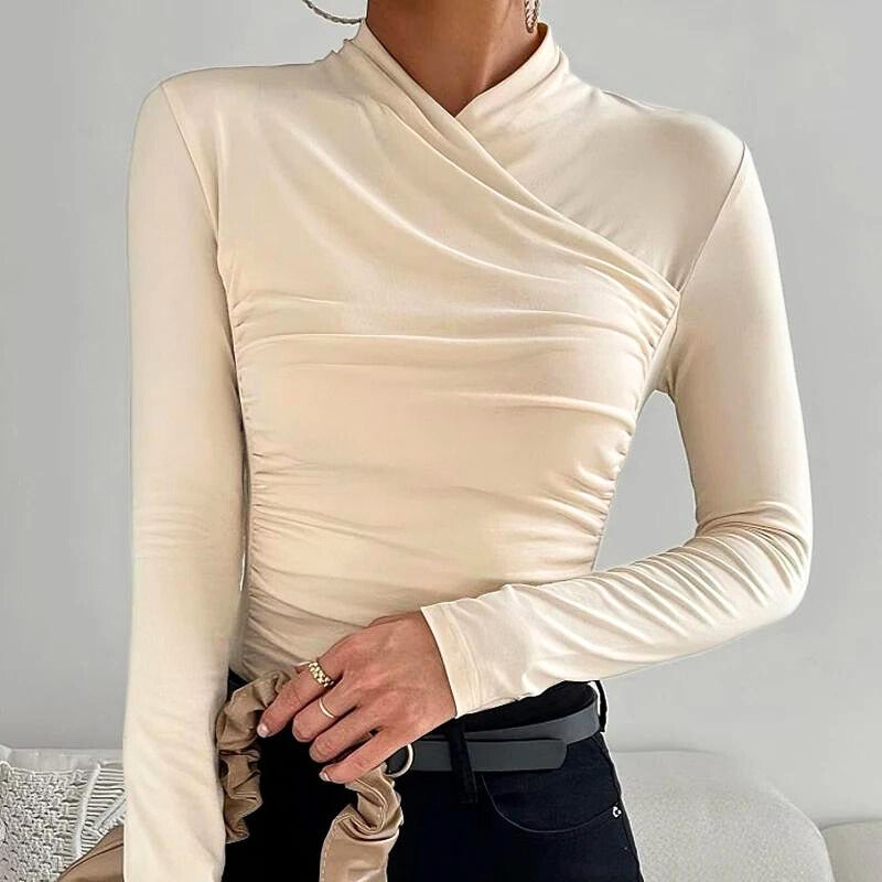 Crossover Top with Elegant Neckline
