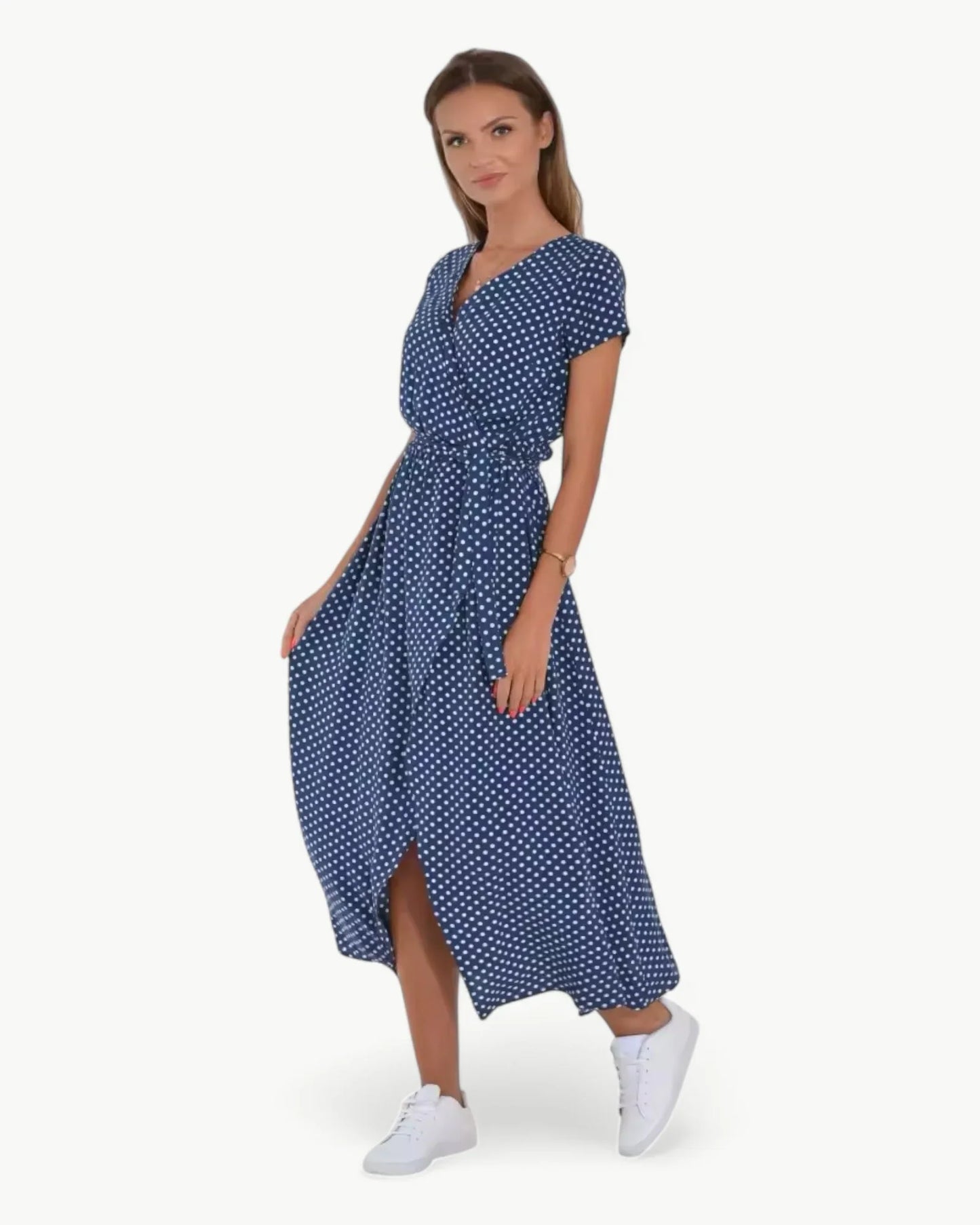 Luxe Regina™ – Vibrant Summer Dress with V-Neckline