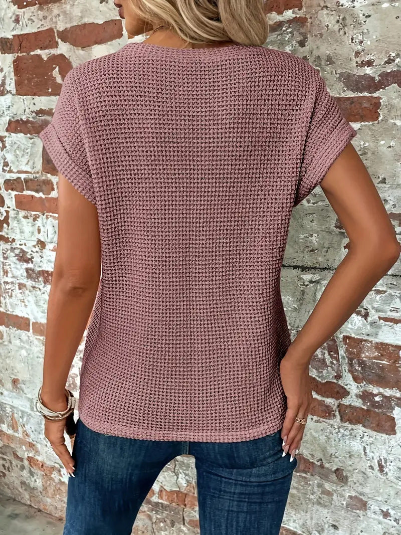 Elegant Crew Neck Blouse