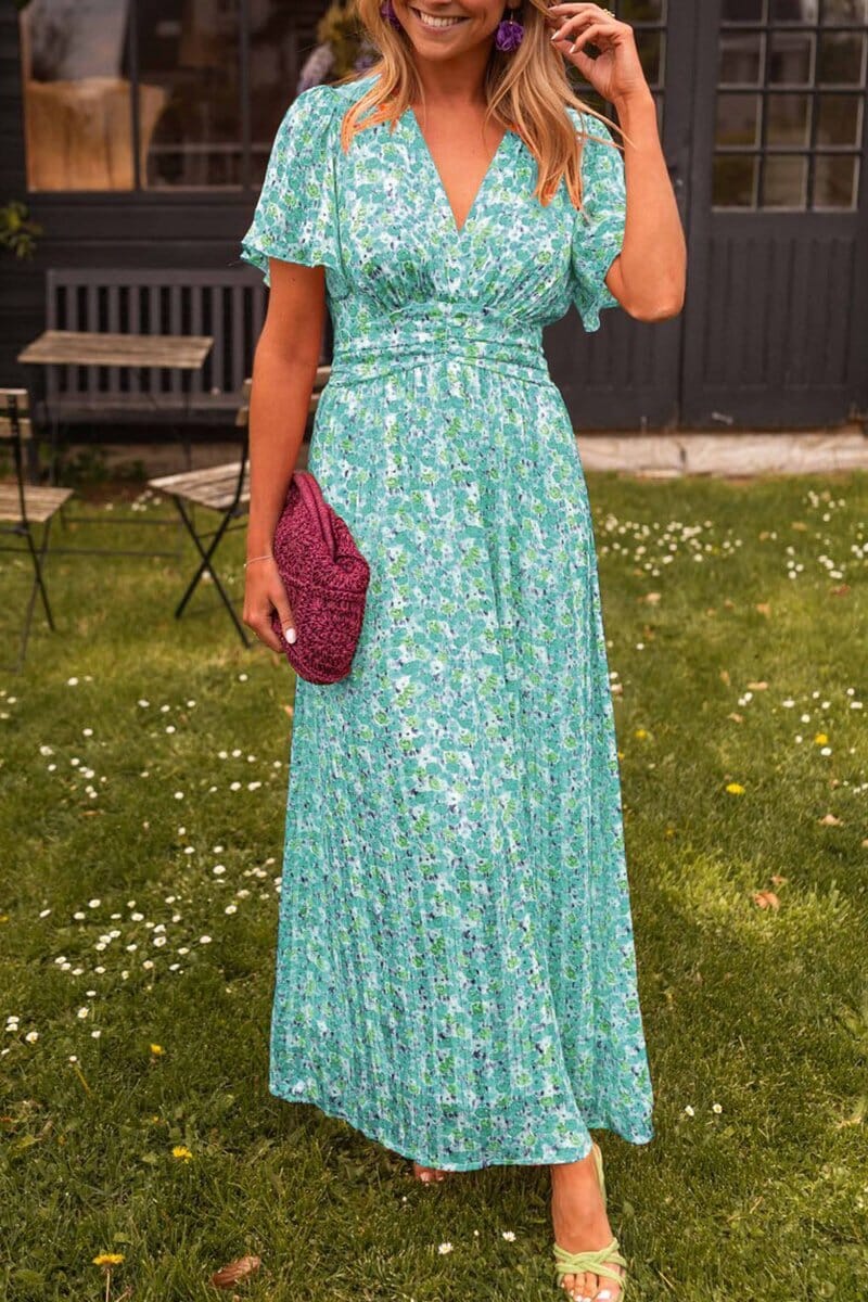 Luxe Regina™ | Elegant Maxi Dress with V-Neckline