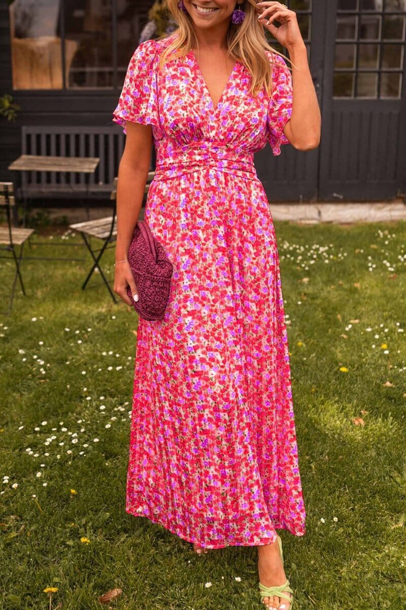 Luxe Regina™ | Elegant Maxi Dress with V-Neckline