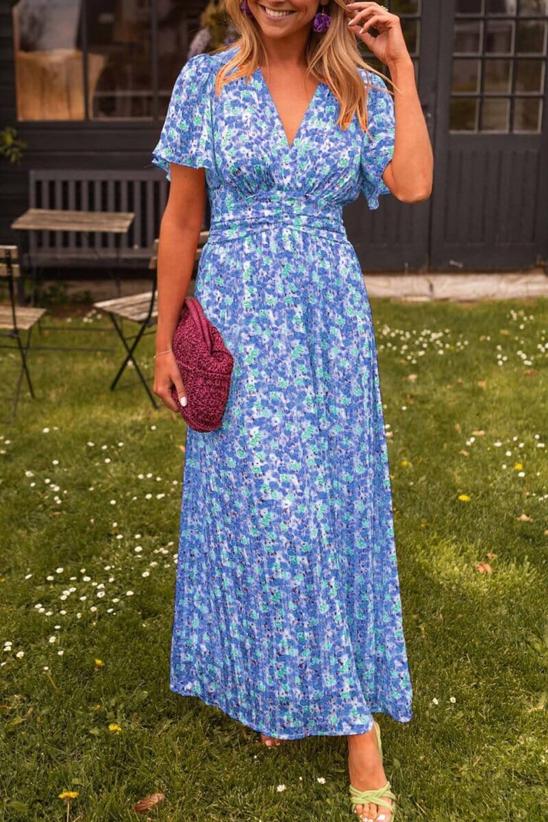 Luxe Regina™ | Elegant Maxi Dress with V-Neckline