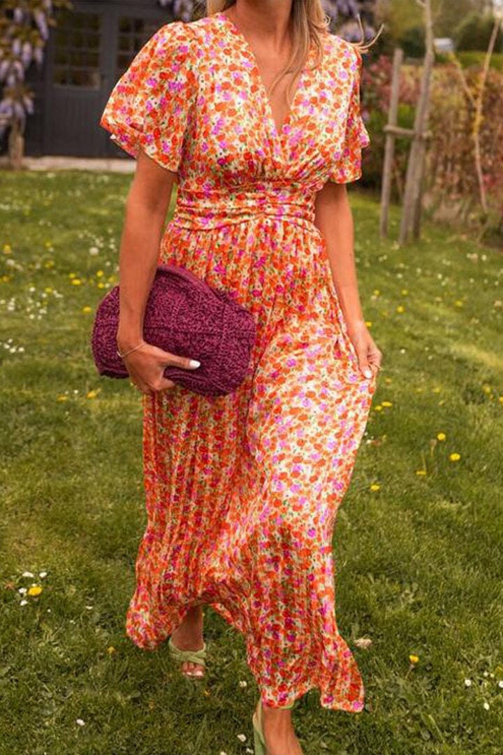 Luxe Regina™ | Elegant Maxi Dress with V-Neckline