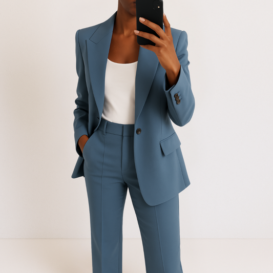 Fitted blazer and trousers set