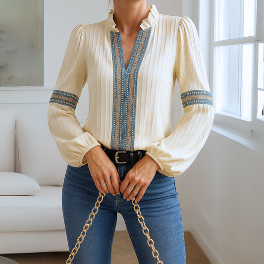 Lace V-Neck Blouse