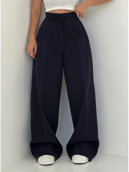 Luxe Regina™ | Elegant Wide-Leg Pants with High Waistband and Belt Detail