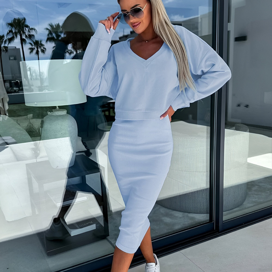 Luxe Regina™ V-Neck Sweatshirt Top Suit Set