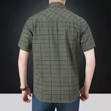 Luxe Regina™ | Elegant Short-Sleeve Checkered Shirt
