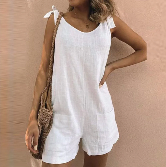 Luxe Regina™ – Jumpsuit with Bow Straps and Pockets