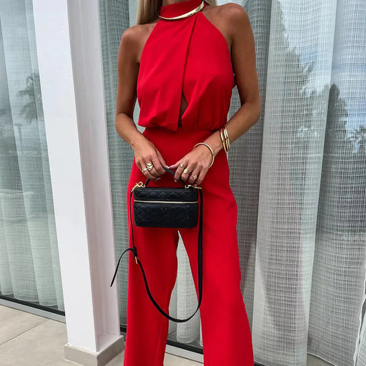 Elegant Sleeveless Solid Jumpsuit