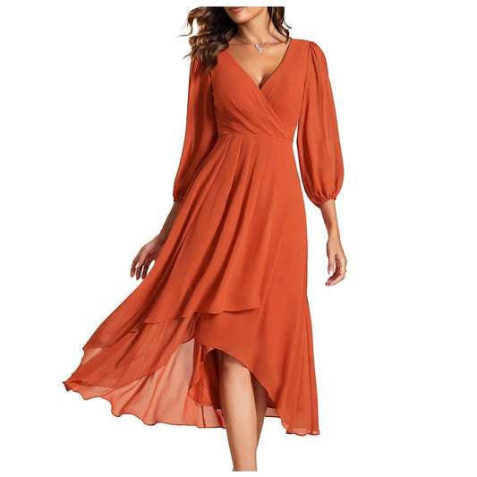 Luxe Regina™ – V-Neck Dress